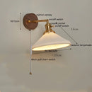 Helnys Nordic Walnut LED Wall Sconce Light for Bedroom Living Room Stair Bathroom