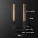 Helnys Double Heads Copper LED Wall Light - North America Style Glass Stair Bedroom Lamp