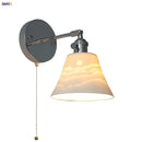 Helnys Modern Iron Ceramic LED Wall Lights with Pull Chain Switch