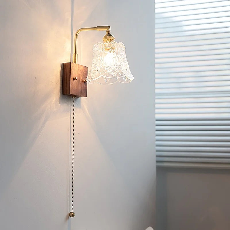 Helnys Clear Glass LED Wall Light Fixture for Modern Nordic Design