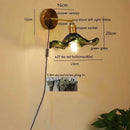 Helnys Green Glass Copper LED Wall Sconce with Pull Chain - Nordic Modern Wandlamp