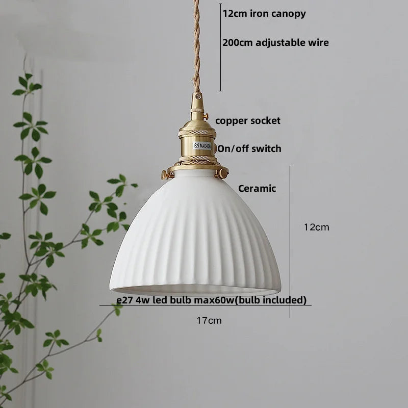 Helnys Ceramic Pendant Light for Home Decor & Dining Room- Modern Nordic Style
