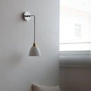 Helnys Nordic LED Wall Light Pull Chain Switch Adjustable Sconce White Ceramic