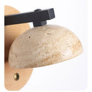 Helnys Black Iron LED Wall Light Fixture Nordic Modern Wood Bedside Lamp