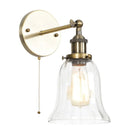Helnys Vintage LED Glass Wall Sconce with Pull Chain Switch