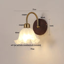 Helnys Glass Pull Chain LED Wall Lights for Hallway Bedroom Stair Fixture