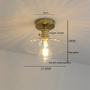 Helnys Amber Glass Ceiling Lamp LED 4W Copper Socket for Home Lighting