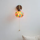 Helnys Resin Shell LED Wall Lights Pull Chain Switch Staircase Lighting