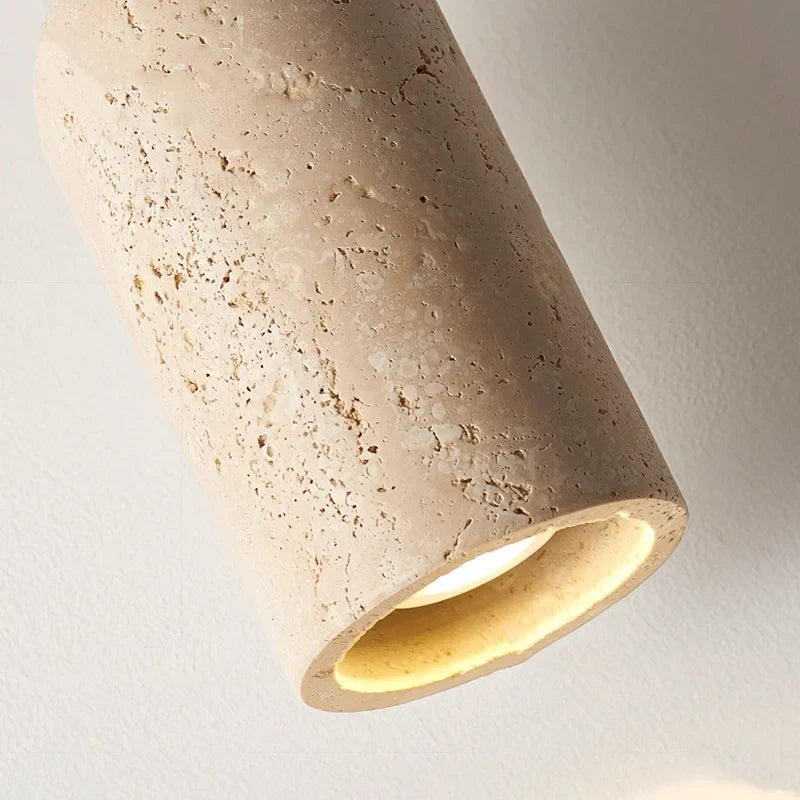 Helnys Yellow Stone LED Pendant Light, Japanese Style Hanging Lights
