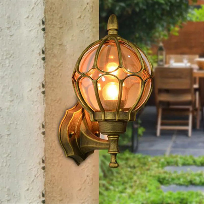 Helnys European Outdoor Wall Lamp, Retro Garden Porch Lights