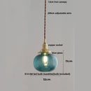 Helnys Modern Nordic Glass Ball LED Pendant Light - Copper Amber Glass Ball