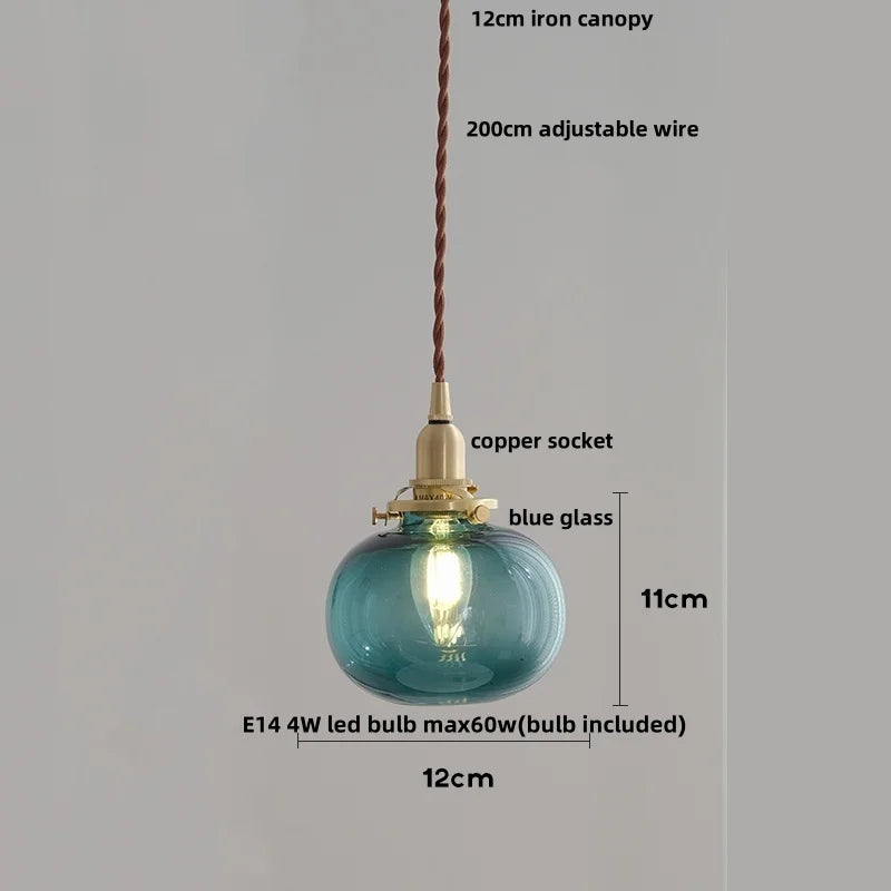 Helnys White Glass LED Pendant Lamp Modern Copper Socket Hanging Lights