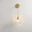 Helnys Clear Glass LED Wall Lamp Modern Crystal Home Decor Applique Murale