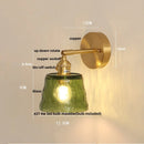 Helnys Clear Glass Wall Lights with Pull Chain Switch and Brass Finish