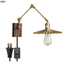 Helnys Copper Arm LED Wall Sconce Pull Chain Switch Nordic Luminaria