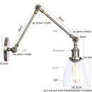 Helnys Industrial Vintage Swing Arm LED Lamp with Pull Chain Switch