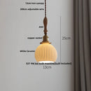 Helnys White Ceramic LED Pendant Lights with Ash Wood Detail - Modern Nordic Design