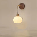 Helnys Adjustable LED Wall Light Modern Pull Chain Switch Glass Stair Lights