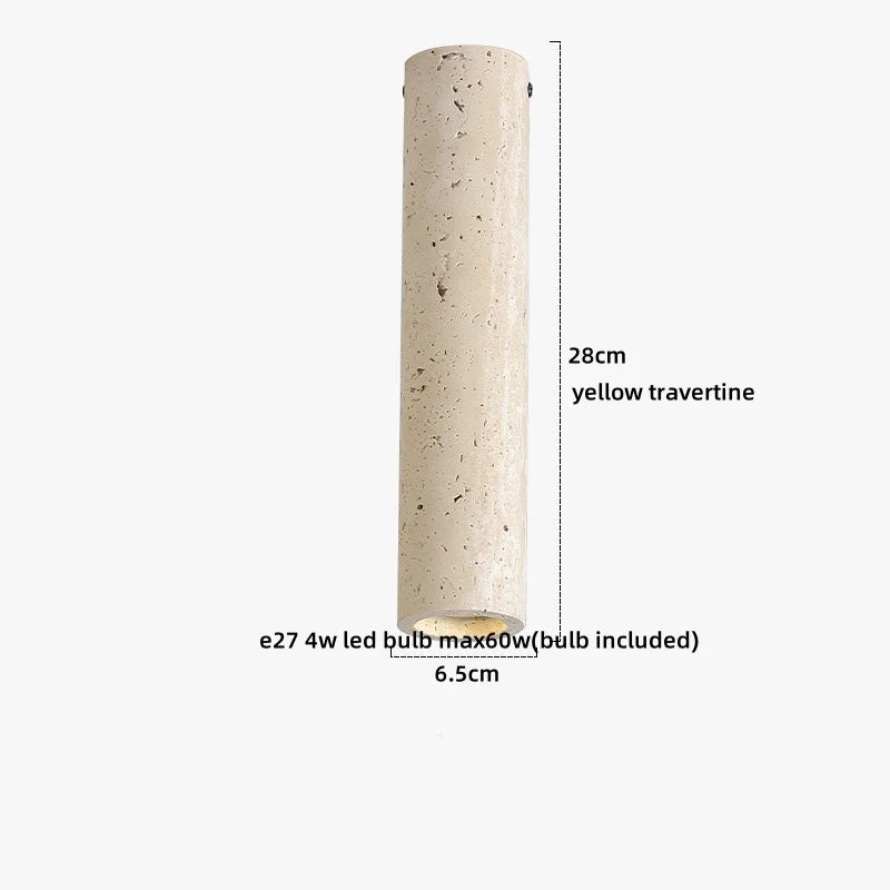 Helnys Yellow Travertine Wood Canopy LED Ceiling Light - Modern Nordic Design