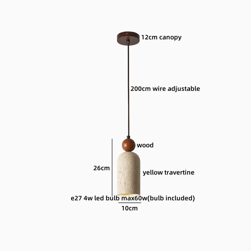Helnys Yellow Stone LED Pendant Light, Japanese Style Hanging Lights