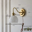 Helnys Glass Copper LED Wall Sconce with Switch and Knob - Modern Nordic Design