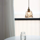 Helnys Vintage Industrial Amber Glass LED Pendant Light Fixture