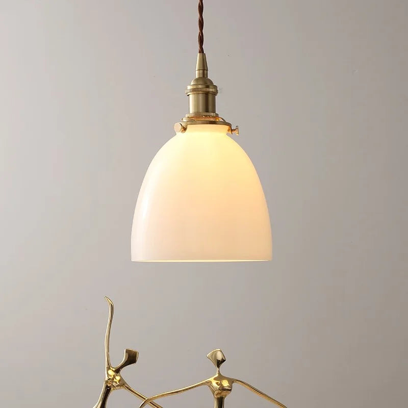 Modern Nordic Glass Pendant Light Fixture - Helnys Copper Socket LED Hanging Lamp