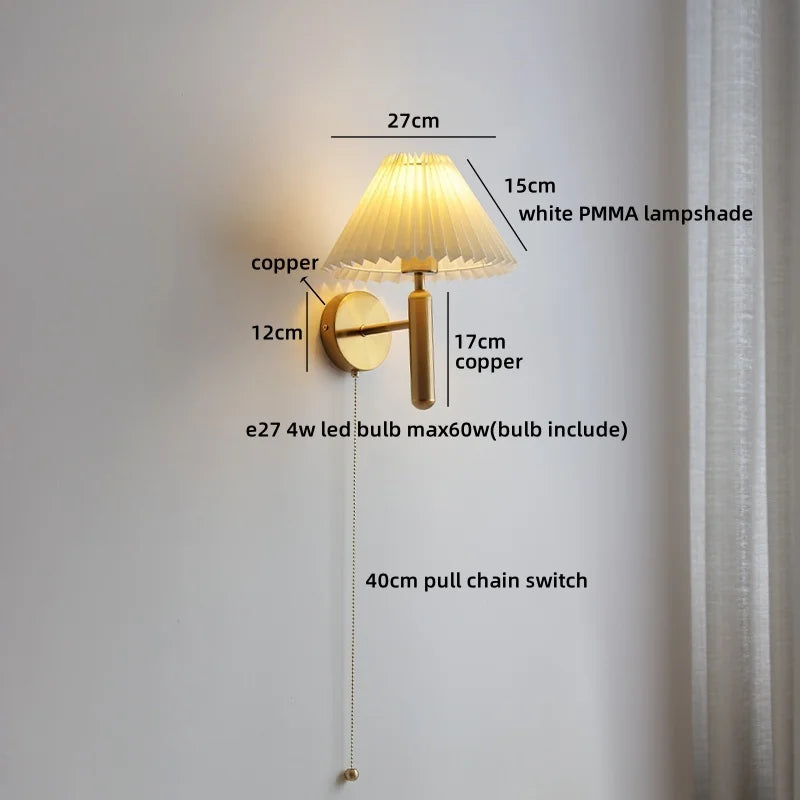 Helnys Nordic LED Wall Lamp Modern Staircase Lighting White Umbrella Mirror Light