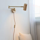 Helnys Ash Wood Swing Arm LED Wall Sconce - Up Down Rotate Bedside Lamp