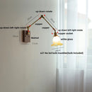 Helnys Pink Glass LED Swing Arm Wall Sconce