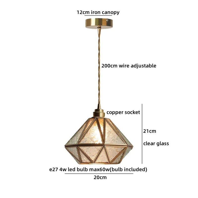 Helnys Adjustable LED Glass Pendant Lights Industrial Decor for Hallway & Restaurant