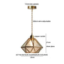 Helnys Clear Glass LED Pendant Light Modern Brass Hanging Lamp