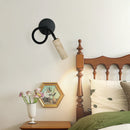 Helnys Yellow Travertine LED Wall Lamp Sconce Rotate Mirror Light