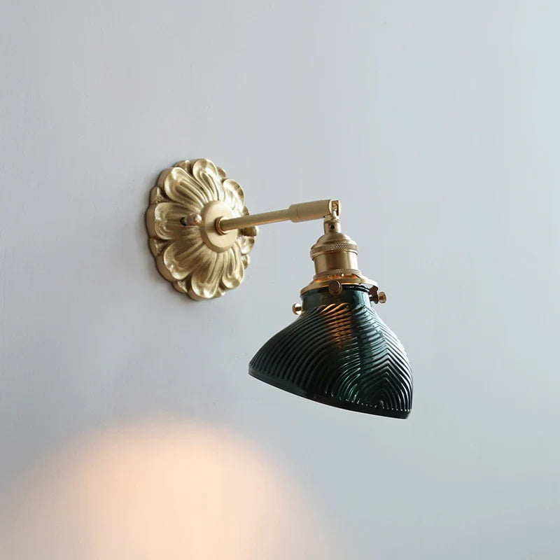 Helnys Clear Shell Glass LED Wall Sconce Up Down Light Europe Style Copper Wandlamp