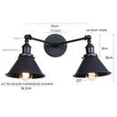 Helnys Industrial Vintage 2-Head LED Wall Light Gold Iron Loft Lamparas De Pared