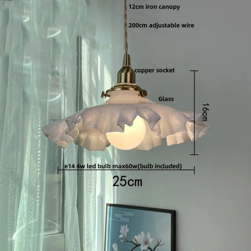 Nordic Flower Glass Pendant Lights by Helnys - Adjustable 2m Wire Length