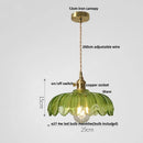 Helnys Walnut Wood LED Pendant Lamp with Amber Glass Kitchen Light