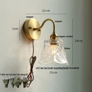 Helnys Clear Glass Pull Chain LED Wall Sconce, Nordic Modern Stair Light