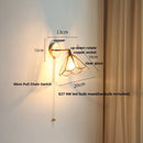 Helnys Copper LED Wall Lights Clear Glass Pull Chain Switch - Modern Nordic Style