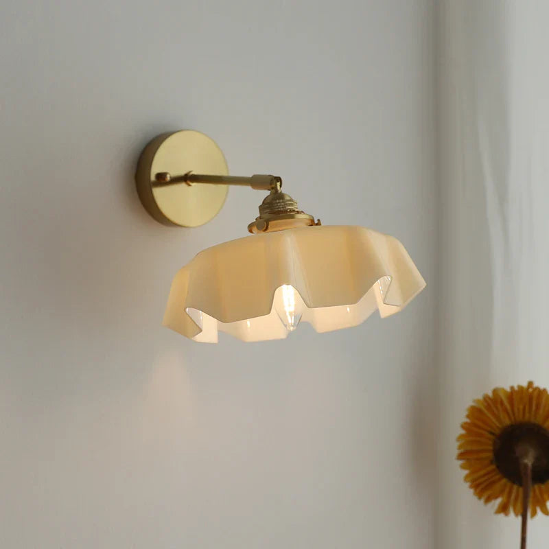 Helnys Pink Glass LED Wall Sconce | Nordic Modern Bedroom Living Room Lamp