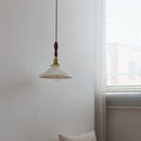 Helnys Ceramic Wood Copper LED Pendant Light Stair Bar Bedroom Cafe Hanging Lamp