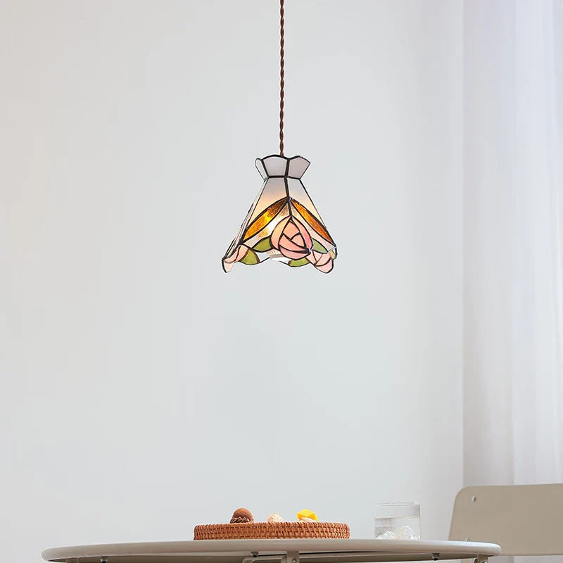 Helnys Tiffany Style Glass LED Pendant Lights for Dining Kitchen Restaurant