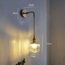 Helnys Copper Glass LED Bathroom Mirror Light Sconce, Nordic Modern Wall Lamp