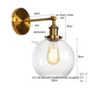 Helnys Ball Glass LED Wall Lamp Sconce Vintage Loft Industrial Iron Wall Light