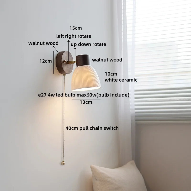 Helnys Ceramic LED Wall Lamp for Home Decoration
