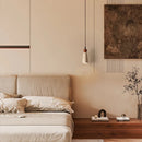 Helnys Wood Stone LED Pendant Light - Vintage Loft Hanging Lamp Fixture