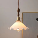Helnys Glass LED Pendant Lights Nordic Modern Hang Lamp with Copper Knob Switch