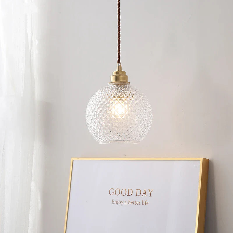Helnys Glass Ball LED Pendant Lamp Copper Socket Indoor Nordic Modern Lighting