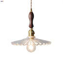 LED Pendant Lights Helnys Clear Glass Walnut Knob Switch Adjustable Hanging Lamp