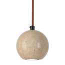 Helnys Yellow Travertine Globe LED Pendant Light for Bedroom Living Room